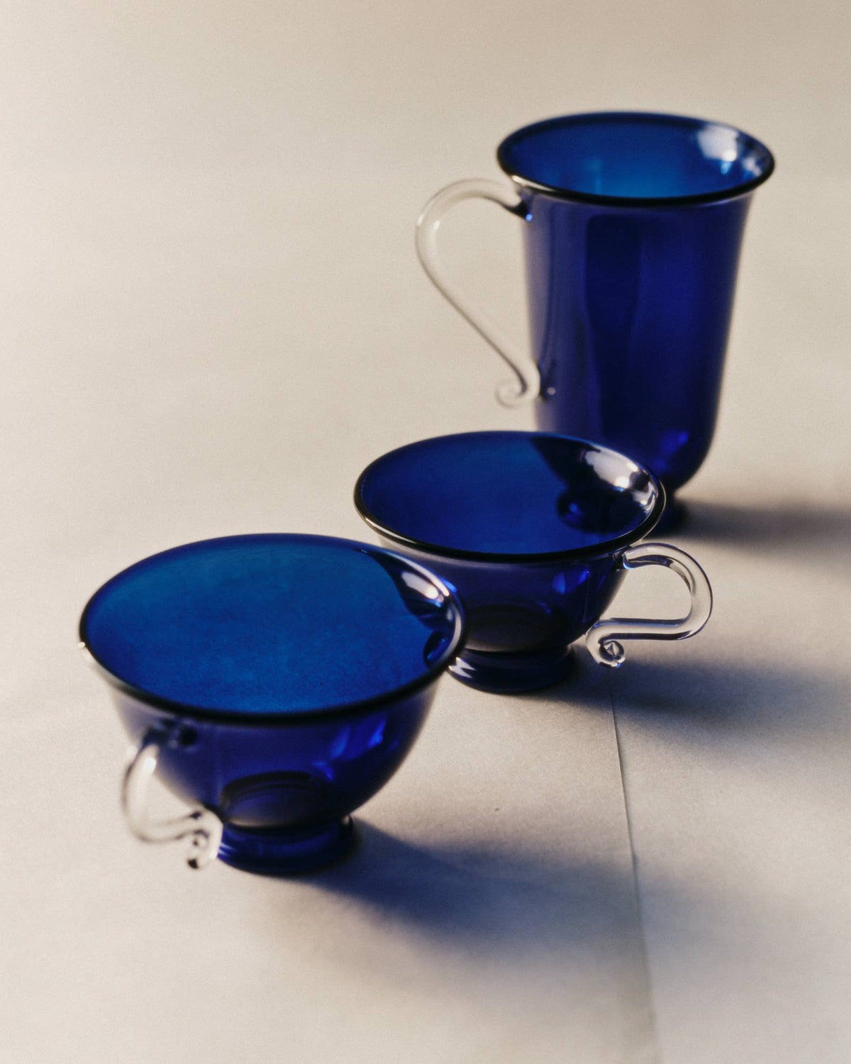 Grande Tasse, Blue/Clear (Set of 2)