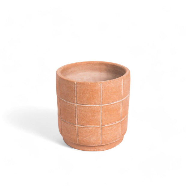 Grid Large Terracotta Planter