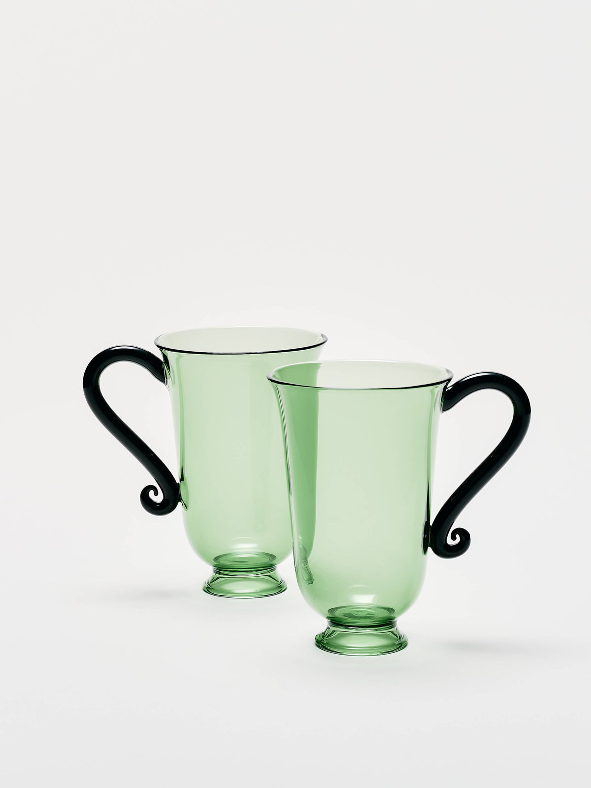 Grande Tasse, Green/Black (Set of 2)