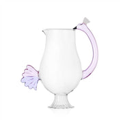 Flamingo Jug by Ichendorf Milano, clear borosilicate glass pitcher with a pink flamingo neck as the handle