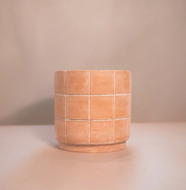 Grid Large Terracotta Planter