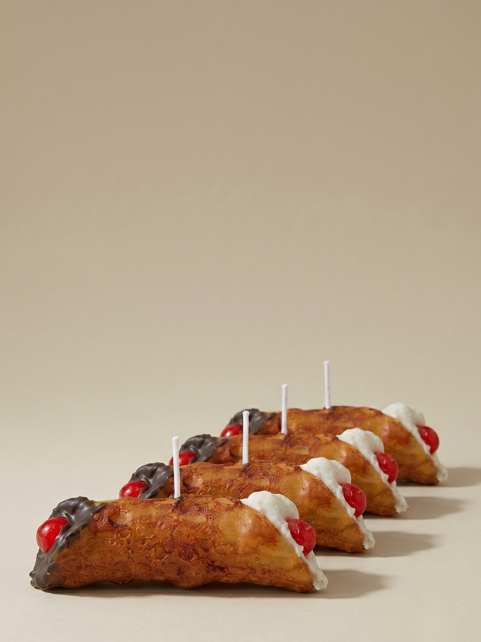 Cannoli set of 4 wax candles