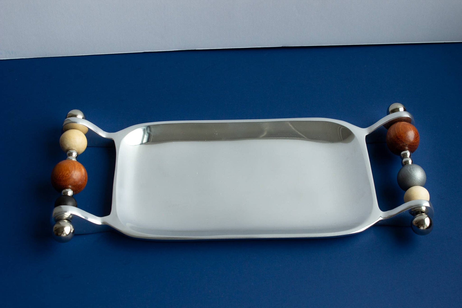 Yam Beaded Keepsake Tray shown from above, handmade in New York and one of a kind