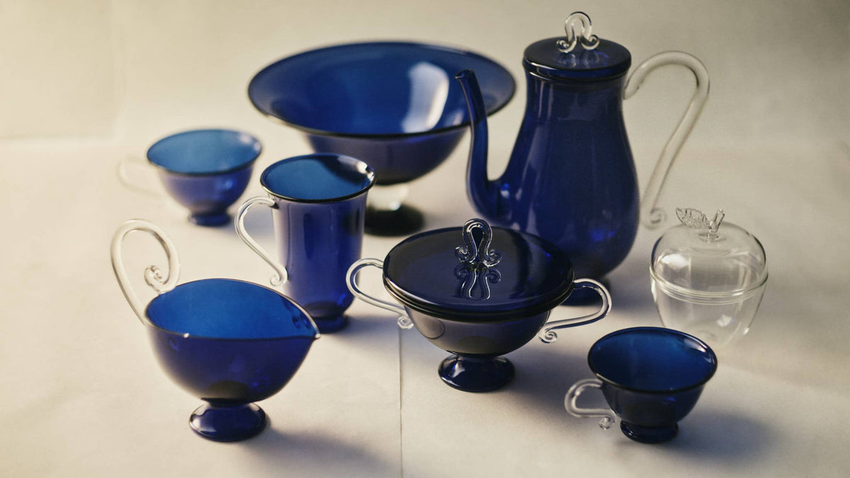 Grande Tasse, Blue/Clear (Set of 2)