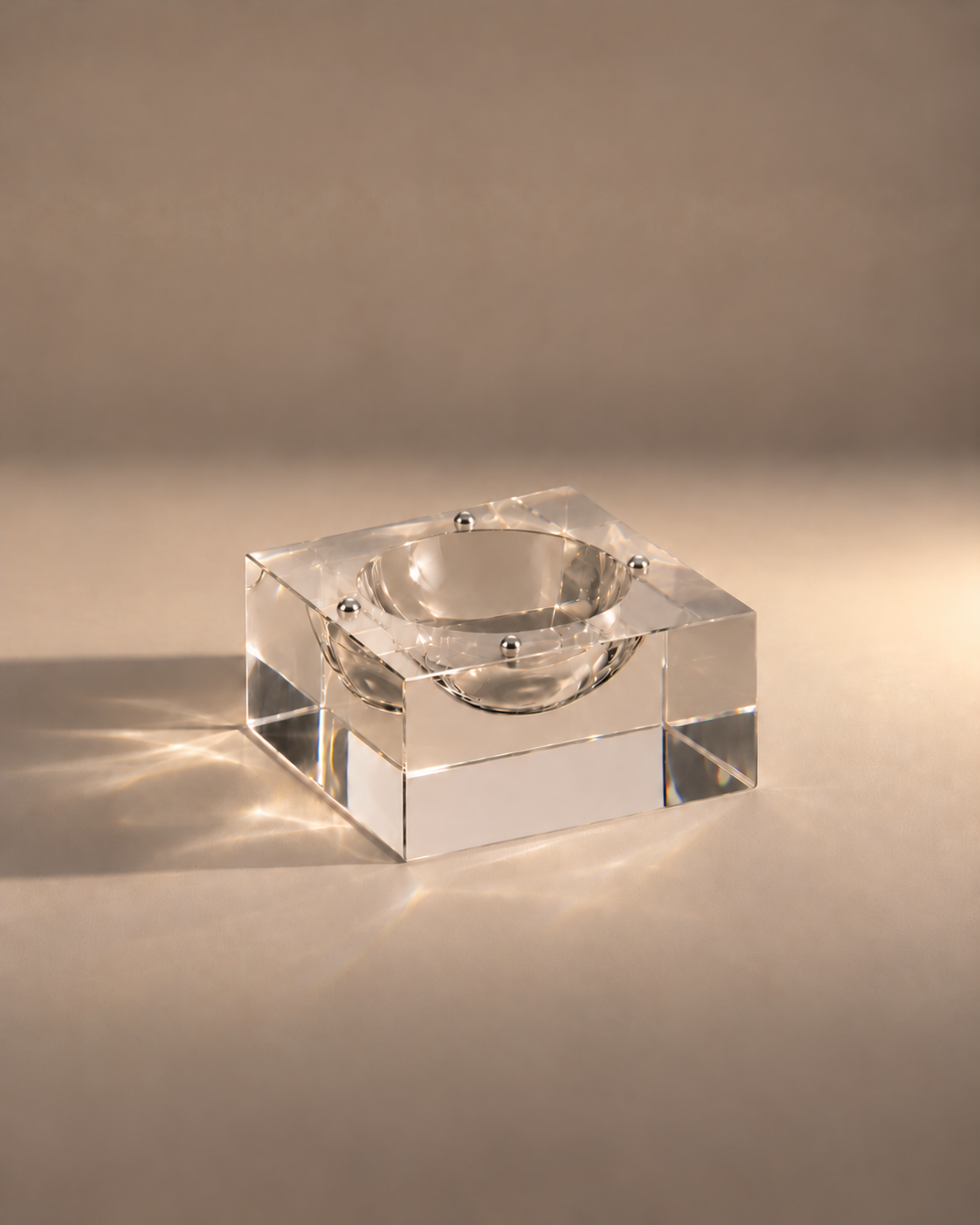 Capri Tray, clear crystal block