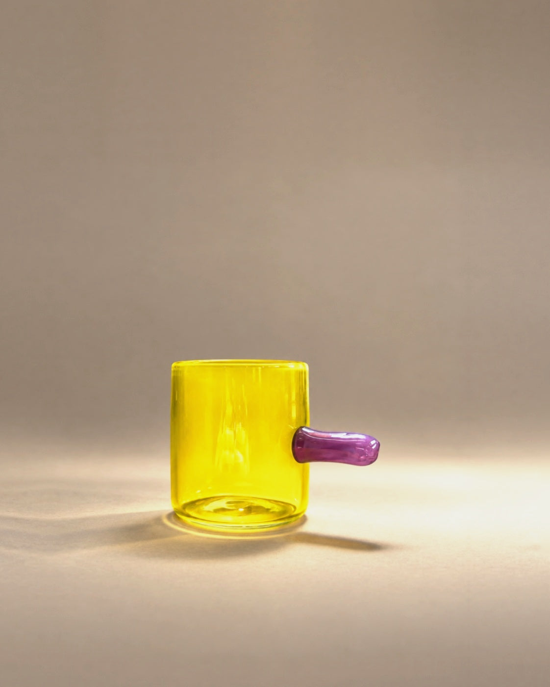 Dash Cup in Lilac + Lemon by Sticky Glass x Son of Rand, photographed in the Son of Rand studio