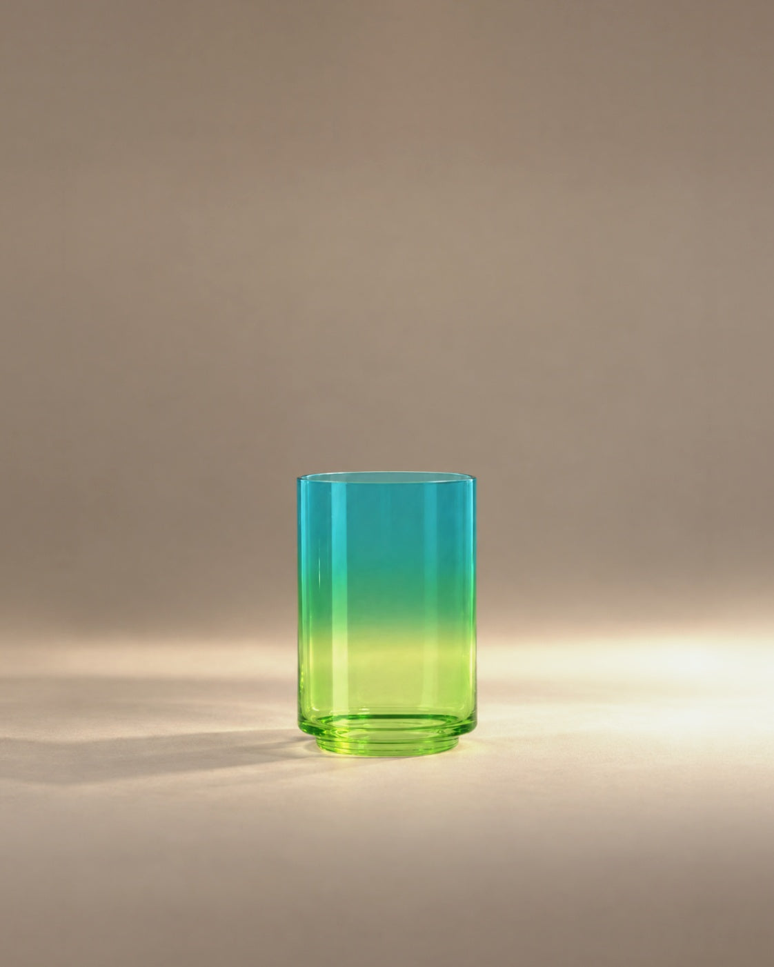Gradient Glass in Ibiza, turquoise fading to green, photographed in the Son of Rand studio