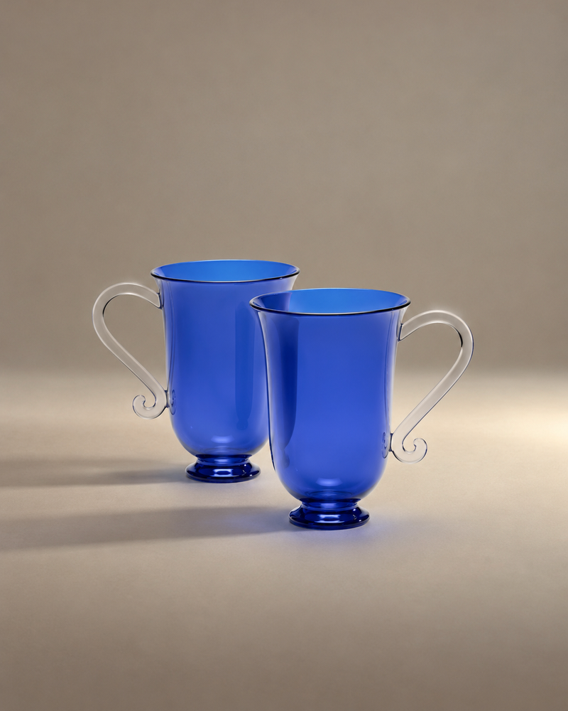Grande Tasse, Blue/Clear (Set of 2)