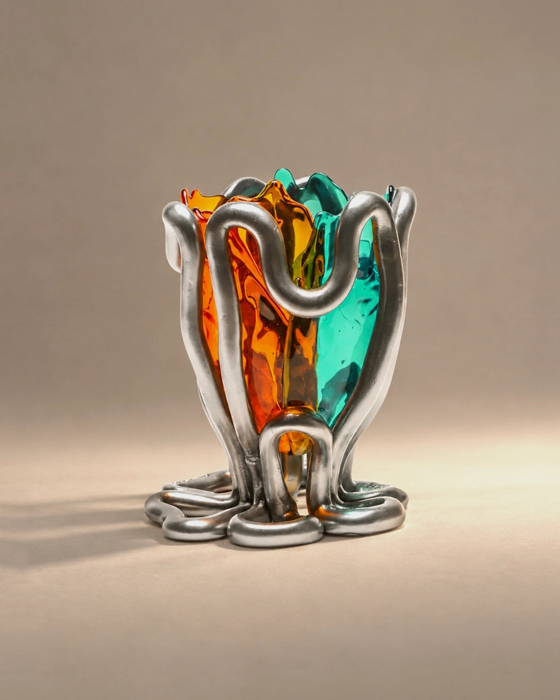 Indian Summer Vase in Silver Multicolor, photographed in the Son of Rand studio