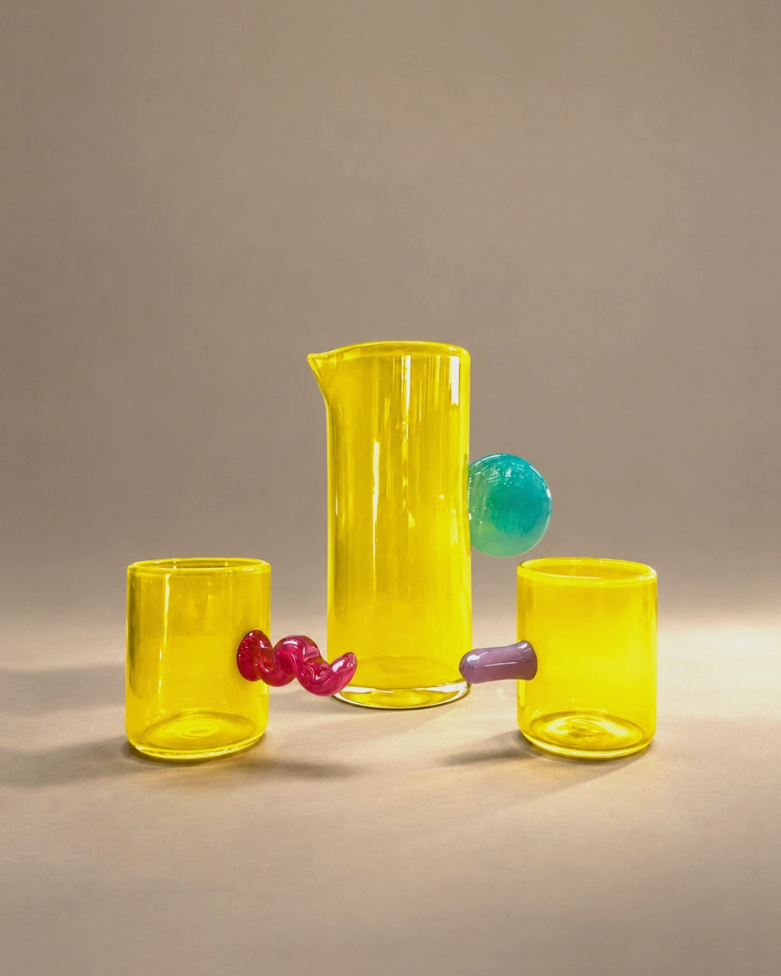 Scribble Set in Lemon by Sticky Glass x Son of Rand, photographed in the Son of Rand studio