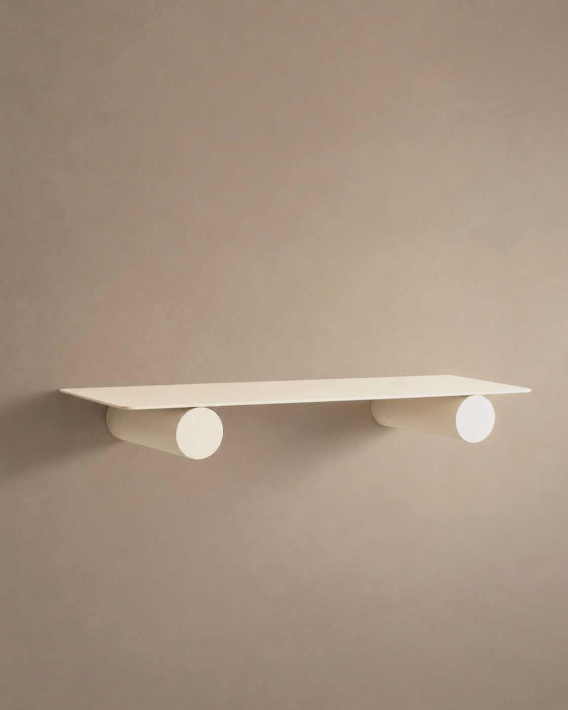 Pipeline Duo shelf in pearl white, studio photo