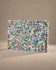 Colorful Confetti Cutting Board XL, standing upright, photographed in the Son of Rand studio