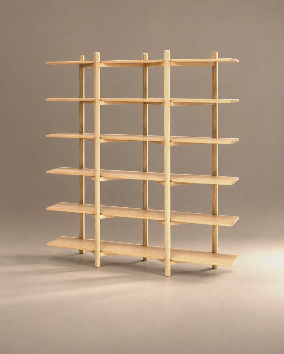 Zig Zag Shelf in High Oak, photographed in the Son of Rand studio