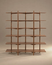 Zig Zag Shelf in High Walnut, photographed in the Son of Rand studio