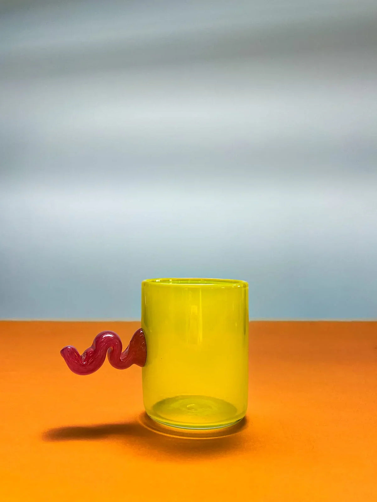 Squiggle Cup in Lemon and Fuschia, Son of Rand x Sticky Glass